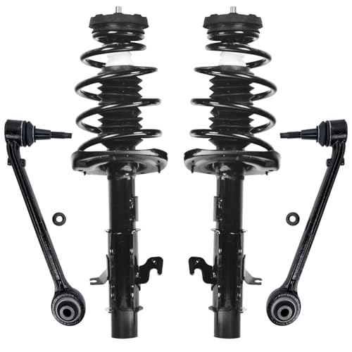 Detroit Axle - 6.2L Front Struts Lower Control Arms for 10-12 Chevy Camaro | Struts with Coil Spring Lower Rearward Control Arms Ball Joint Assembly 2010 2011 2012 Replacement Suspension Kit - size: 4CQ50679/Big Kit
