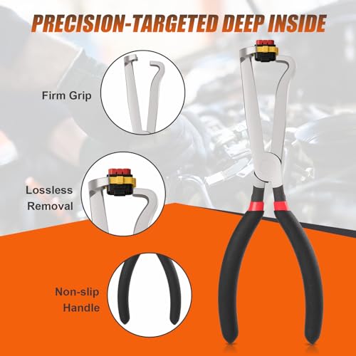 4PCS Electrical Disconnect Pliers Kit, Professional Electrical Connector Removal Tool, Automotive Electrical Terminal Connector Separator Removal Tool, for Cars Sensors, Coils, Fuel Injectors