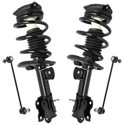 Detroit Axle - 4pc Front Struts Suspension Kit for 2015-2018 Chevrolet City Express 2013-2020 Nissan NV200, 2 Ready Struts with Coil Spring 2 Sway Bar End Links 2016 2017 Replacement - size: 4QS54039/ sway kit