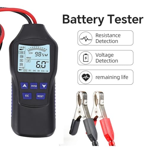 Car Battery Tester, 12V 24V Digital Battery Analyzer Automotive Battery Load Tester with LCD Display for Cars Trucks Motorcycles ATVs SUVs Boats Yachts