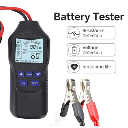 Car Battery Tester, 12V 24V Digital Battery Analyzer Automotive Battery Load Tester with LCD Display for Cars Trucks Motorcycles ATVs SUVs Boats Yachts