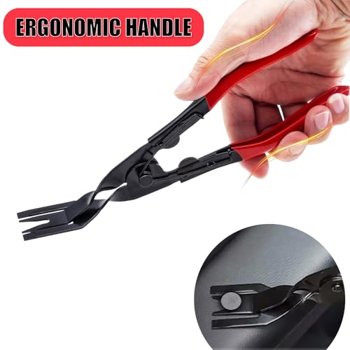 1PCS Car Clip Pliers Tool, Panel Clip Pliers Set Fastener Remover, Auto Retainer Clip Trim Rivet Removal Tool, Auto Door Car Upholstery Trim Clip Removal Tool (Red) - color: Red