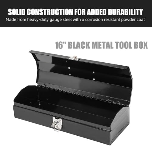 Portable Tool Box, Metal Tool Box, 4 Non-Slip Foot Pads, Ideal for Trailer, Mechanic, DIY-ers, Car Toolbox, Workshops, Garages, Repair Shops,Black - size: 1P-Black