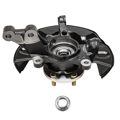 Detroit Axle - Front 4pc Steering Knuckles Kit for 03-08 Toyota Corolla, 2 Disc Brake Calipers w/Bracket 2 Steering Knuckles & Wheel Bearing Hubs 2003 2004 2005 2006 2007 2008 Replacement - size: 4BU47749/Kit