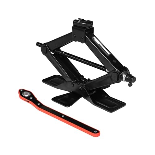 TCE AST10202SU Torin Wide Base Cross Car Scissor Jack: Steel Portable Quick Lift Tire Jacks Include Ratchet Wrench for Car, Truck, Sedans and MPV, 1.5 Ton (3,000 lbs) Capacity, Black - size: 1.5 Ton, style: Deluxe Base