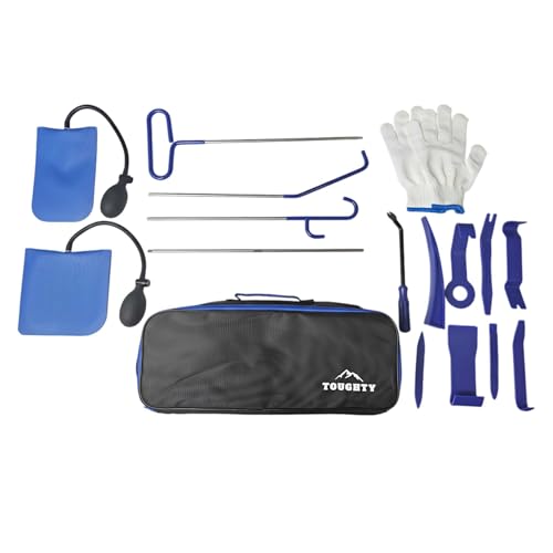 Toughty 17-Piece Repair Tool Set- Compact Stainless Steel Tool Kit with Carrying Tool Bag, Mini Portable Tools for Cars, Motorcycle & Home Repairs