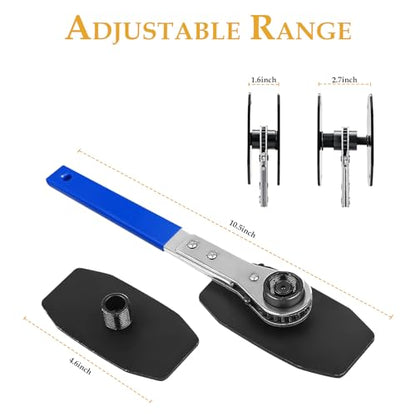 Brake Caliper Compression Tool with 4 Hooks & Blue Grip - Caliper Piston Compressor Tool, Brake Pad Spreader for Single/Twin/Quad Piston Disc Brake Repair