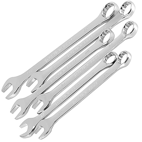 HAKZEON 6 Piece Wrench Set, 22-30mm Combination wrench, Professional Metric Combination Wrench Set with 12-Point Design, 15-Degree Offset, Chrome Vanadium Steel