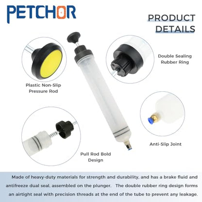 Fluid Extractor, 500CC suction syringe, Oil Syringe Manual Extraction Fill Pump, Fluid Syringe Pump Manual Suction Vacuum Fuel Car Transfer for Automotive Car Motorcycle Boat