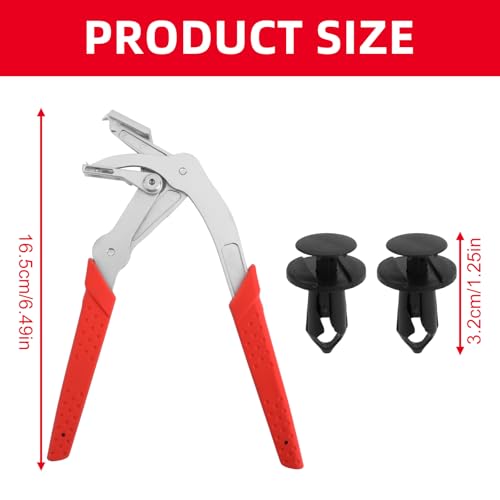 Car Clip Pliers with 30pcs Nylon Rivets, Panel Clip Removal Pliers Multi-Functional Spring-Loaded Auto Fastener Rivet Remover Damage-Free Disassembly Tools for Door Panels Interior Trim Buckles