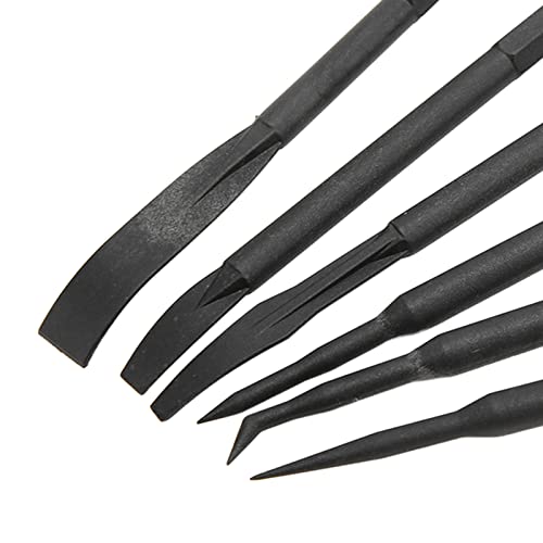 Pick And Hook Set,6PCS/Set Prying Hook Set Double Ended ABS Plastic Black for Removing O Ring Sealing Accessories Pry Kit Prying Hook Set Dual End Dis pry tool kit non marring pry
