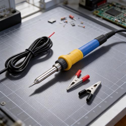 60W 12V DC Soldering Iron with Car for battery Clips - Portable Ceramic Heater for Auto Wiring & Outdoor Repair, Fast Heat-Up Silicone Grip
