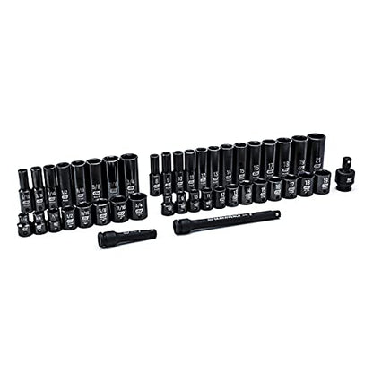 GEARWRENCH 44 Pc. 3/8" Drive 6 Point Standard & Deep Impact SAE/Metric Socket Set - 84916N - size: SAE/Metric
