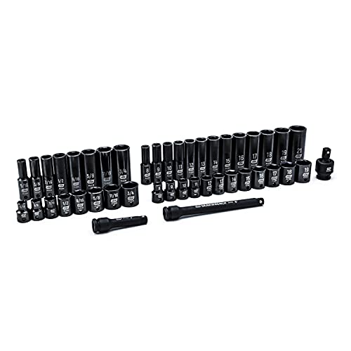 GEARWRENCH 44 Pc. 3/8" Drive 6 Point Standard & Deep Impact SAE/Metric Socket Set - 84916N (Pack of 3) - size: SAE/Metric (Pack of 3)