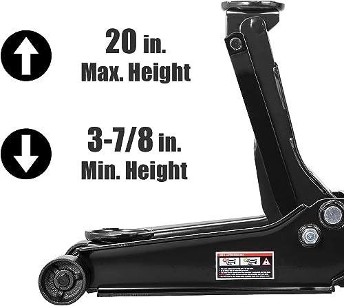 Torin Low Profile Hydraulic Floor Jack with Dual Quick Lift Pump, 4 Ton (8,000 lb) Capacity, Black - size: 4 Ton, style: Dual Pump