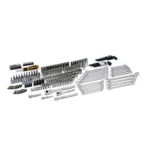 GEARWRENCH Mechanics Tool Set in 3 Drawer Storage Box, 232 Pc, 1/4 in and 3/8 in Drive, Metric/SAE | GW72LLCBMTS - style: 232 Piece
