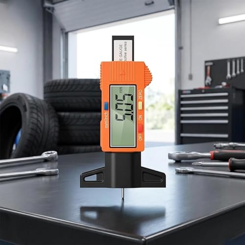 Tire Tread Depth Gauge,Digital Tire Depth Gauge with Large LCD Display and in, MM, F Conversion for Cars, Trucks, Motorcycles