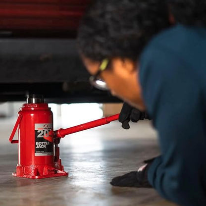 AFF Heavy Duty 20 Ton Bottle Jack, Manual, Machine Hardened Steel Saddles, Centered Pumps and Rams, 3520 - size: 20 Ton Capacity, style: Heavy Duty