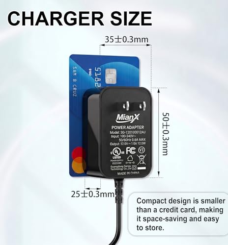 12V 1A Power Supply AC Adapter Replacement with 11 Tips, Regulated 12 Volts 1000mA Cord Charger for LED Strip Light, CCTV Camera, GPS, Webcam, Router, BT Speaker DC12V Transformer
