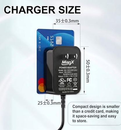 12V 1A Power Supply AC Adapter Replacement with 11 Tips, Regulated 12 Volts 1000mA Cord Charger for LED Strip Light, CCTV Camera, GPS, Webcam, Router, BT Speaker DC12V Transformer