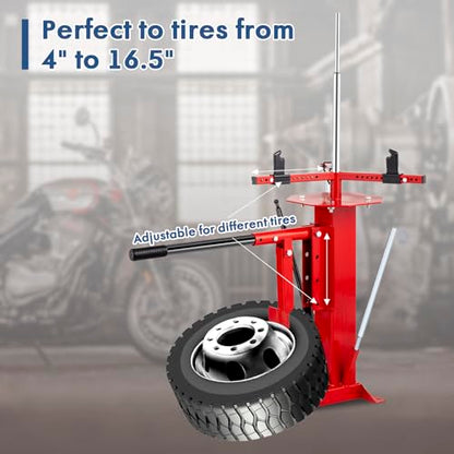 Manual Tire Changer with Bead Breaker, Fits 4"-16.5" Tires | Heavy-Duty Portable Tire Changer, No Power Required, Ideal for ATV, Lawn Equipment, Cars & Light Trucks