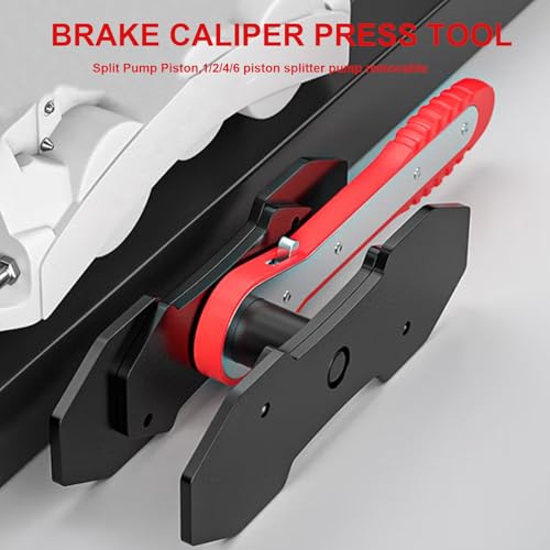 Vanwoke Brake Caliper Press Tool with 360° Ratchet Design, Steel Construction, Dual Expansion Plates for 2-6 Piston Calipers