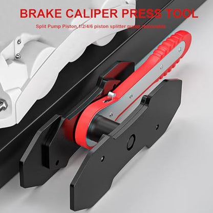 Vanwoke Brake Caliper Press Tool with 360° Ratchet Design, Steel Construction, Dual Expansion Plates for 2-6 Piston Calipers