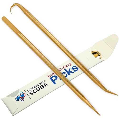 Premium Brass Pick Kit – 2 Picks with 4 Tip Styles | O-Ring and Seal Removal Tools for Scuba Diving, Automotive, and DIY Maintenance | Durable, Scratch-Free Design