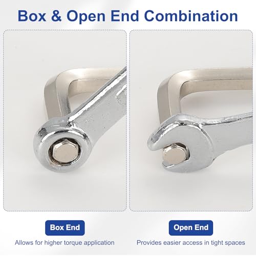 HARFINGTON Combination Wrench 6mm Metric 12-Point Box and Open End Zinc Plated Steel Double Ended Spanner Tool for Automotive Pipe Furniture Machinery DIY Repair, Silver White - size: 6mm