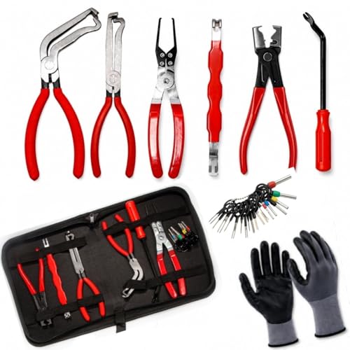 8 PCS Electrical Disconnect Pliers-Fuel Line Disconnect Tool Set-Automotive Electrical Terminal Connector Separator Removal Kit with Relay Puller, Hose Clamp Pliers-Terminal Pin Removal Tool