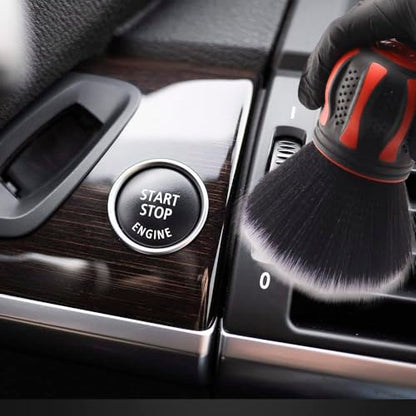 SPTA Ultra Soft Detailing Brush, Car Detail Brush, Orange Handle XL Synthetic Brush - Ultra Soft Bristles, Comes with Storage Rack, Covers Large Area Inside or Outside Vehicles