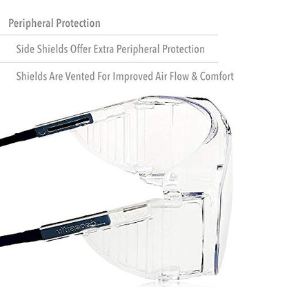 Honeywell Uvex Ultra-Spec 2001 OTG (Over-the Glass) Visitor Specs Safety Glasses with Clear Ultra-Dura Anti-Scratch Lens (S0112)