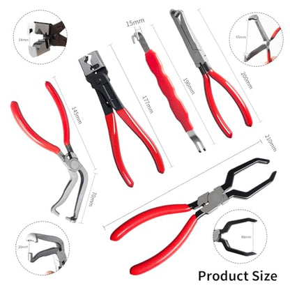 10 Pieces Electrical Disconnect Pliers for Cars, Automotive Electrical Plug Connector Disconnect Tool and Connector Separator and Hose Clamp Pliers, Fuel Line Tool and Auto Trim Removal Tool Set - style: Electrical Disconnect Pliers Set 9
