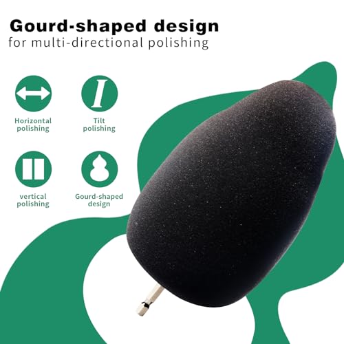 Wheel Polisher Kit for Drill,1/4" Hex Shank for Standard Household Drill/Impact Driver,Gourd Head Design is Very Suitable for Cleaning All Kinds of Wheels, Exhaust Tips,Grilles & etc. - size: 1PCS Wheel Polisher