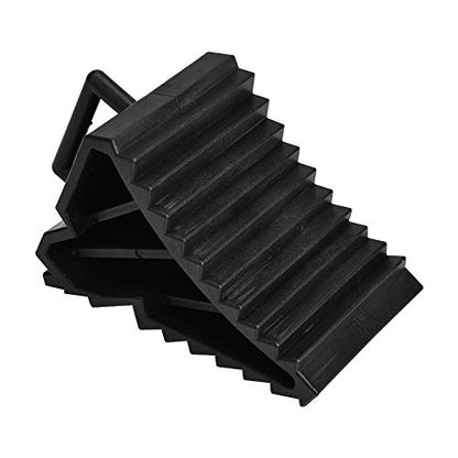 Qiilu Heavy Duty Anti-Slip Tire Blocks with Alignment, 2-Pack 6.1x3.5x3.9 Inches Skid Resistant Wheel Stabilizer Pads for Vehicles