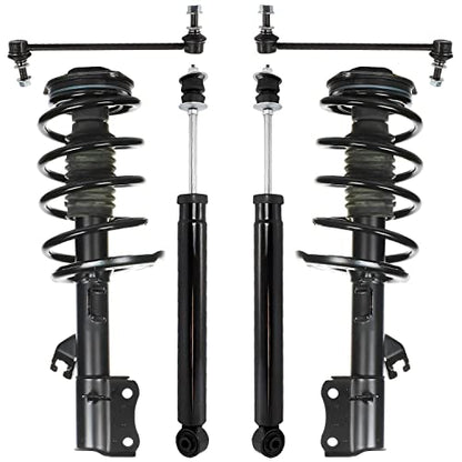 Detroit Axle - 6pc Struts Shock Absorbers Kit for 2014-2019 Nissan Sentra | [S SL SR SV], Front Struts & Coil Spring, Rear Shock Absorbers, Front Sway Bars Replacement 2015 2016 2017 2018 - size: 6AQS47379/Shock Kit