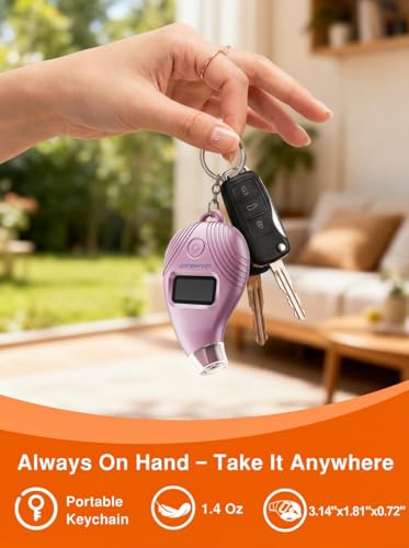 Talking Tire Pressure Gauge - Digital Air Gauge with Voice Broadcast | Audible PSI Readings & LED Light | 150 PSI for Car, Truck, Bicycle, Motorcycle | Portable Backlit LCD Keychain (Pink)