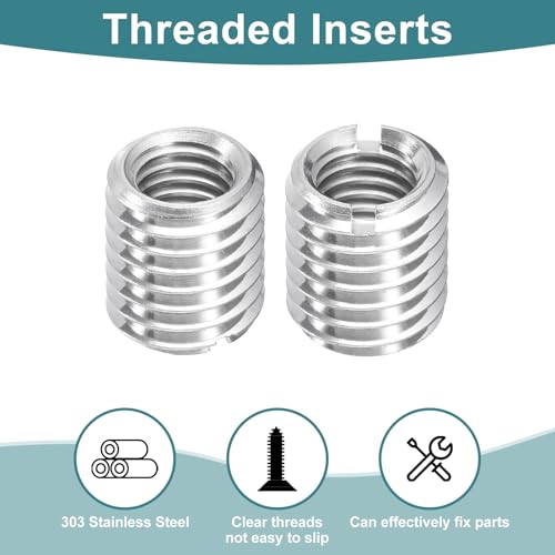 uxcell 10Pcs Threaded Inserts, M10-1.5x16 & M14-2x16 Stainless Steel 303 Screw Thread Sleeves Thread Repair Insert for Mechanical Equipment - size: M10-1.5x16 & M14-2x16mm