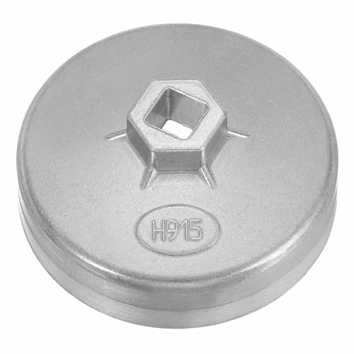 HARFINGTON Oil Filter Cap Wrench 15 Flute 92mm Inner Dia 1/2" Square Drive Aluminum Cup Type Drive Metric Oil Filter Socket Removal Tools for Engine Conduit Fittings - size: 92 x 43 mm