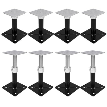 8 Pcs House Floor Jacks, 5" to 8" Adjustable Height | House Jacks for Leveling, Floor Leveling Support, Screw Jack Post for Home Leveling, Basement, Porches, Roof Beams and Decks - size: 5" to 8"