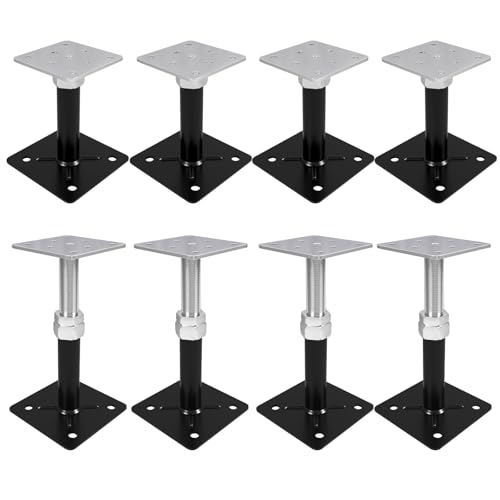 8 Pcs House Floor Jacks, 5" to 8" Adjustable Height | House Jacks for Leveling, Floor Leveling Support, Screw Jack Post for Home Leveling, Basement, Porches, Roof Beams and Decks - size: 5" to 8"