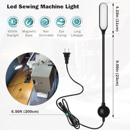 Magnetic LED Work Light with Flexible Gooseneck for Lathe | Multi-Purpose, for Drill Press Workbench Crafting