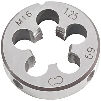 M16 x 1.25 Metric Tap and Die Set, M16 X 1.25mm HSS Machine Thread Tap and M16 X 1.25mm Alloy Tool Steel Round Thread Die Right Hand - size: M16x1.25mm
