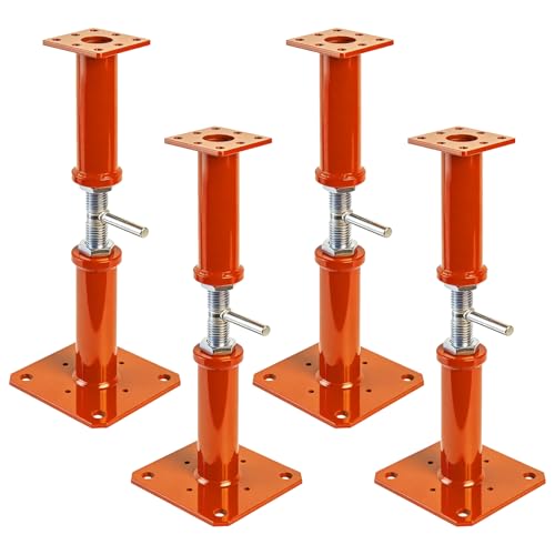 11"-22" Adjustable House Floor Jacks, 11023 lbs Max Load Capacity - Heavy Duty Jack Support Post for Permanent or Temporary Leveling of Decks, Crawlspaces, Beams, Floor Joists & Structural Repair - color: Orange, size: 11-22 Inches(4 Pack)