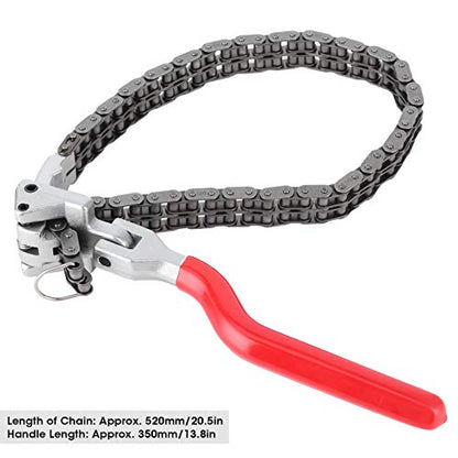 Oil Filter Wrench,Acouto Chain Wrench Spanner 13.8in Long Handle Adjustable Oil Filter Spanner,Auto Car Repairing Tool Removal Hand Tool Self Adjusting