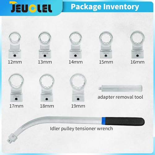 10PCS Universal Auxiliary Timing Idler Belt Wrench Serpentine Belt Tension Pulley Wrench Set Engine Timing Belt Tensioning Nut Bolt Screw Remover - color: 10pcs Universal Auxiliary Idler Belt Tensioner Pulley Removal Tool Kit