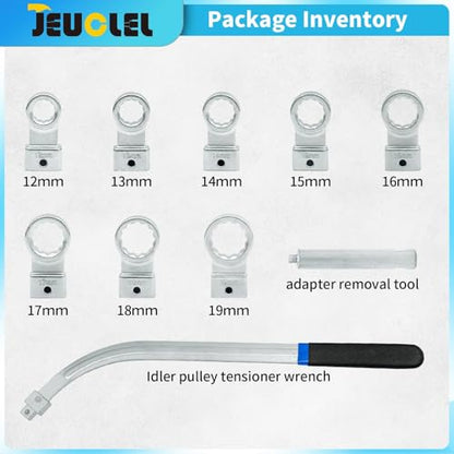 10PCS Universal Auxiliary Timing Idler Belt Wrench Serpentine Belt Tension Pulley Wrench Set Engine Timing Belt Tensioning Nut Bolt Screw Remover - color: 10pcs Universal Auxiliary Idler Belt Tensioner Pulley Removal Tool Kit