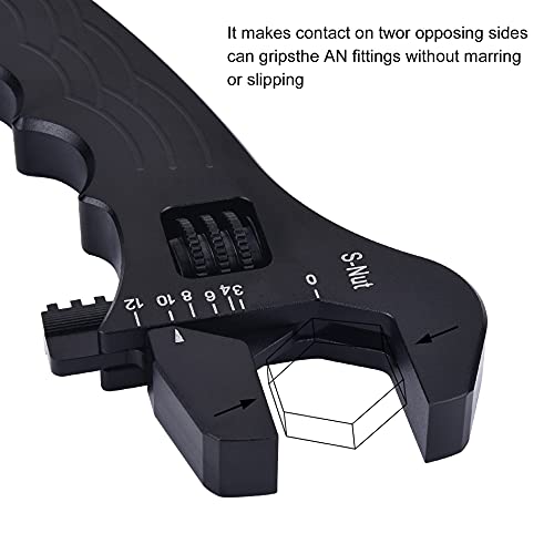 EVIL ENERGY AN Fitting Hose Wrench Adjustable 3AN-12AN Aluminum Black - color: Black, size: Adjustable 3AN-12AN