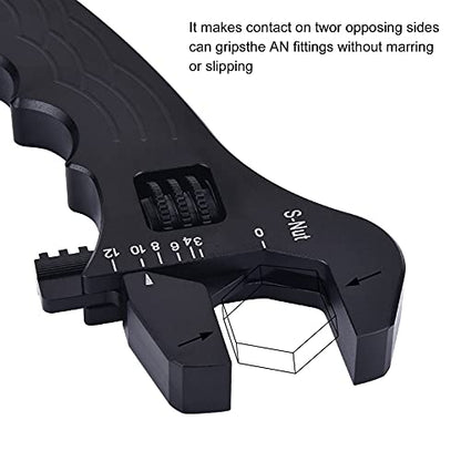 EVIL ENERGY AN Fitting Hose Wrench Adjustable 3AN-12AN Aluminum Black - color: Black, size: Adjustable 3AN-12AN