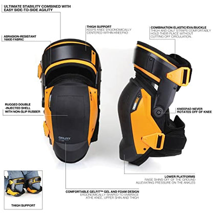 ToughBuilt - Gelfit ™ Thigh Support Stabilization Knee Pads - Heavy Duty, Comfortable and Adjustable - (TB-KP-G3)
